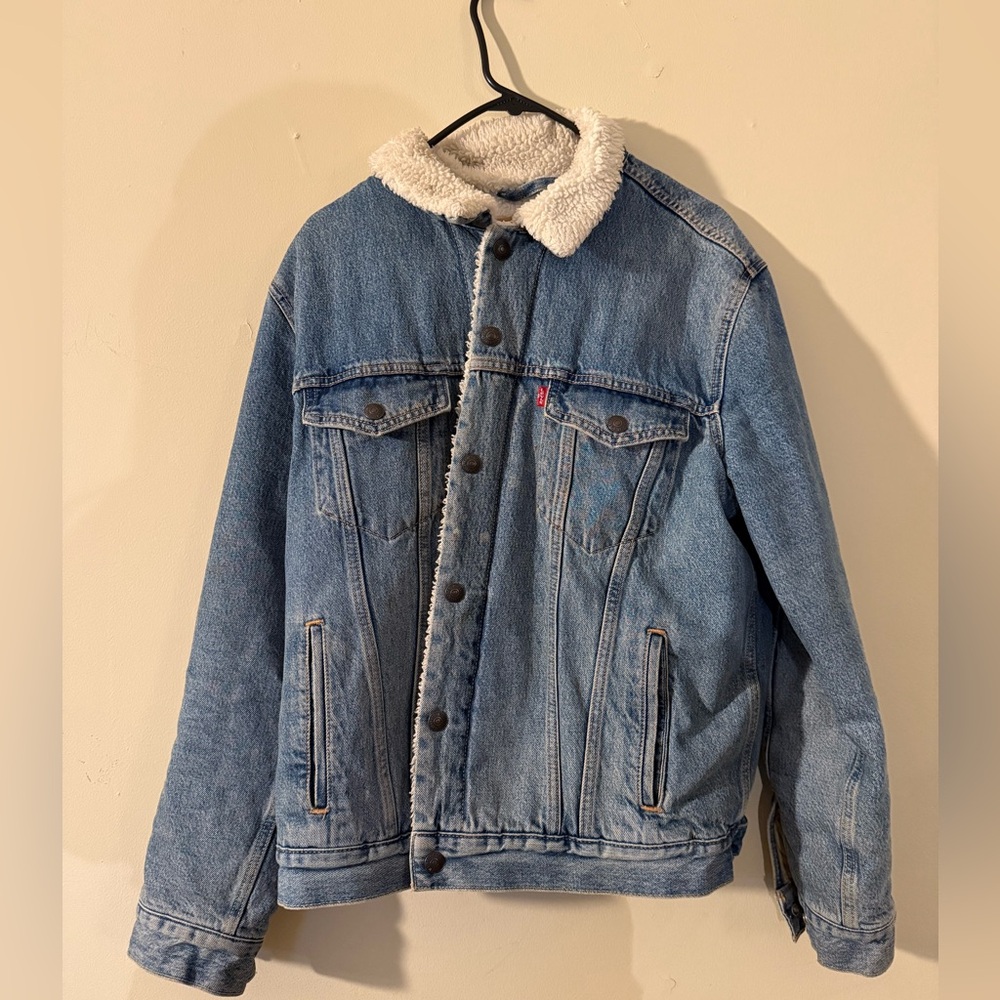 Levi's Cream Sherpa Lined Jacket